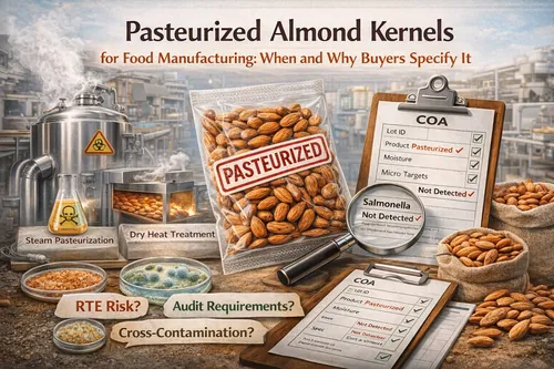 Pasteurized Almond Kernels for Food Manufacturing: When and Why Buyers Specify It - Almond Industrial Applications — Atlas Global Trading Co.