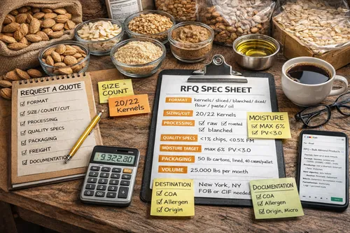 How to Request a Quote for Bulk Almond Products: The Spec Sheet Buyers Use - Almond Industrial Applications — Atlas Global Trading Co.